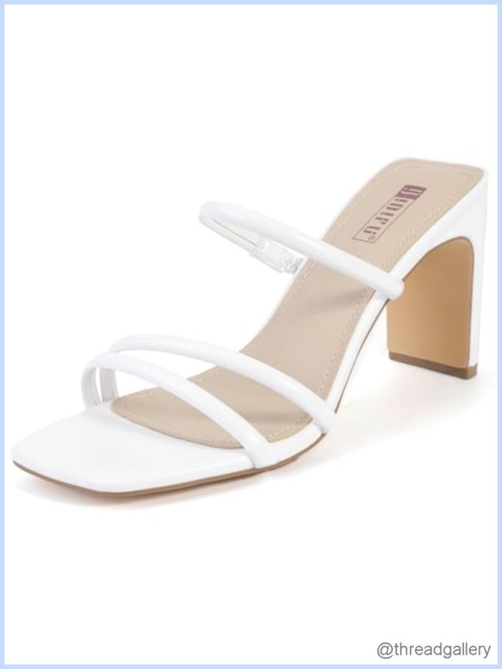 IDIFU IN3 High Heels Strappy Square Toe Chunky Heel Faux Leather S